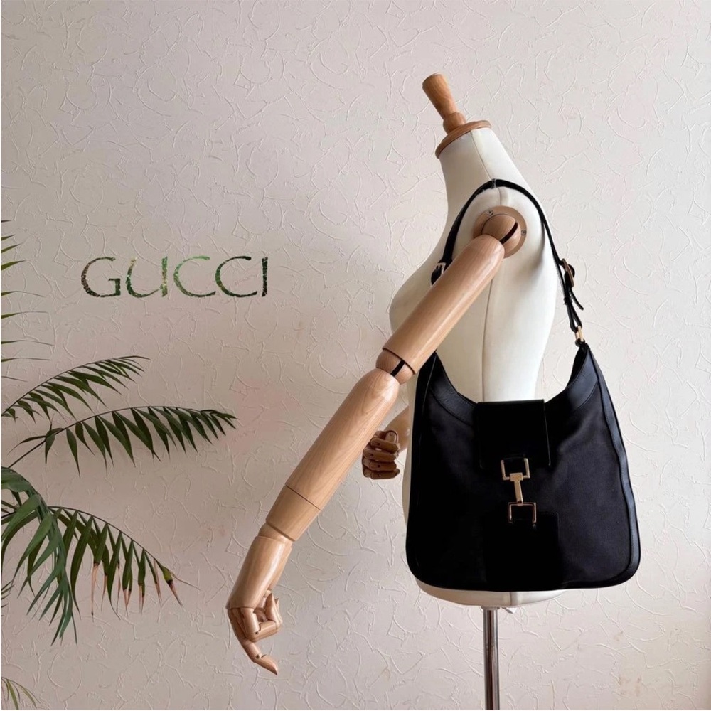 Gucci Black Hobo Bag with Gold Accents - Picture 6 of 9